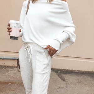 boat neck batwing sweater